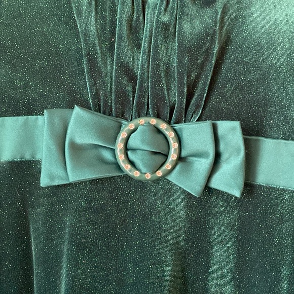 Bonnie Jean Girls Green Sparkly Dress Size 12 - Picture 2 of 9